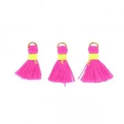 Pompon 20 mm con attacco Rosa Fluorescente/Dorato x6