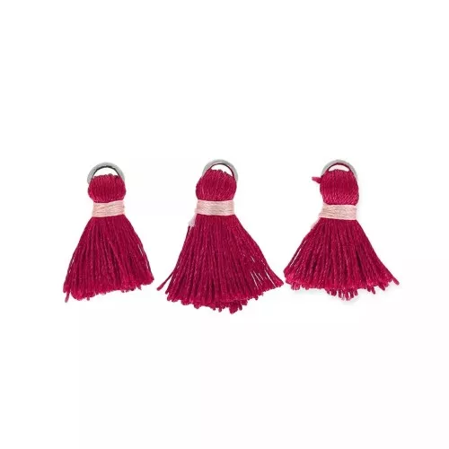 Pompon 20 mm con attacco Rosso Scuro/Aciero x6