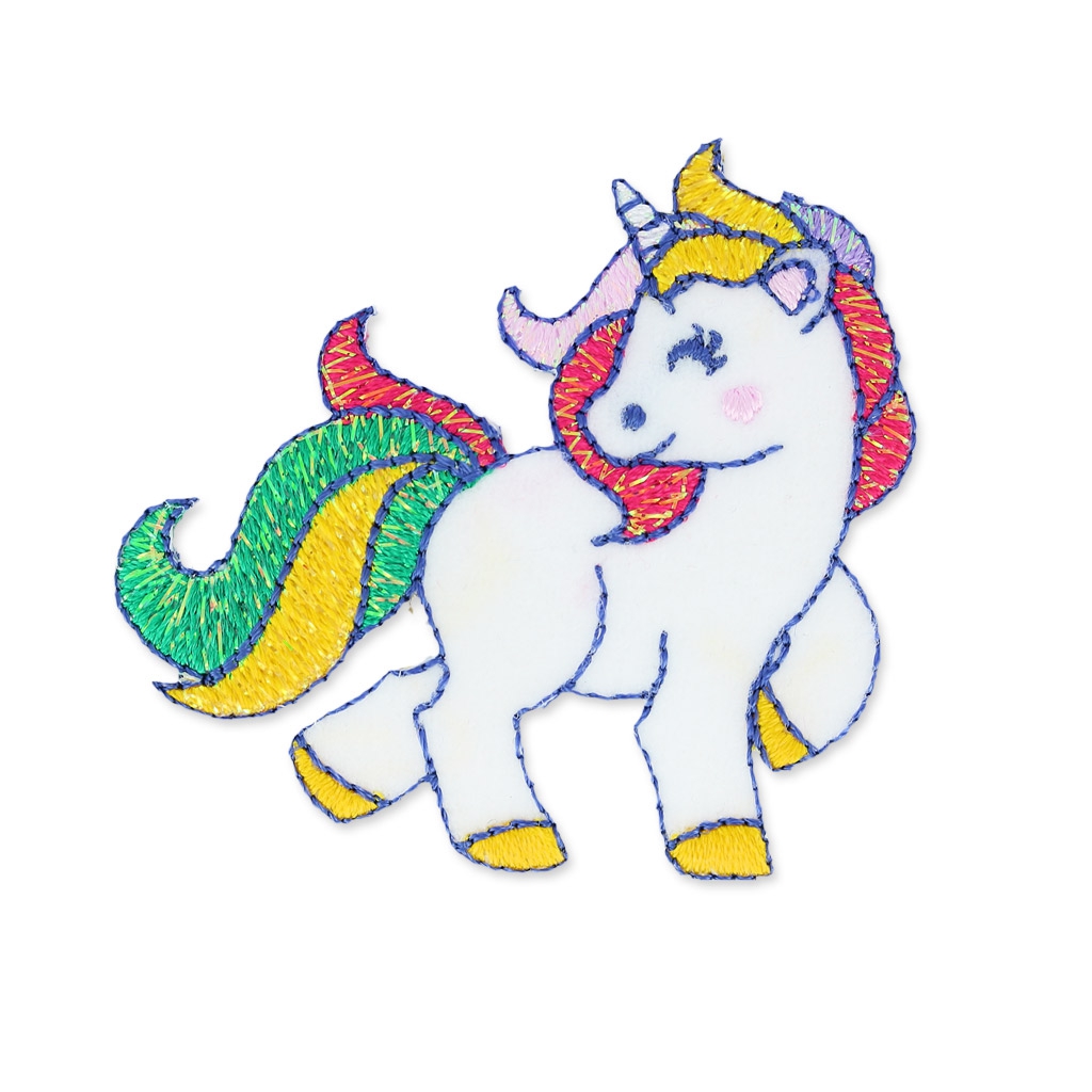 Stemma Termoadesivo Unicorno Alato 55x50 Mm Bianco Multicolore X1 Perles Co