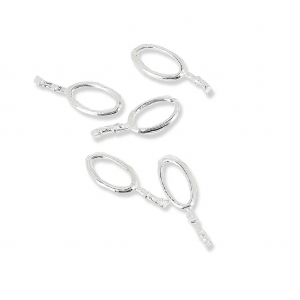 Clip a forma di pendente in pasta di metallo grande - Argento Sterling x1