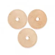 Dischi piatti forati lisci in ottone stile Heishi 6 mm Dorato oro fino rosa x10