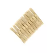 Dischi piatti forati lisci in ottone stile Heishi 4 mm Dorato oro fino x10