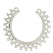 Distanziatore etnico 2 anelli da personalizzare 32 mm placcatura argento fino anti