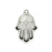 Ciondolo in resina Mano di Fatima 23 mm - Impiallacciatura in argento invecchiato x1