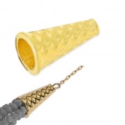 Cono o terminale a losanghe 20 mm Dorato con oro fino x1|raw }}