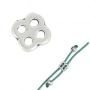 Chiusura regolabile 4 fori per cordone 1 mm placcatura argento fino anticato x1|raw }}