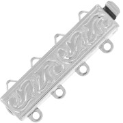 Chiusura a 4 file di foglie 24,5x9 mm - Bronzo bianco x1