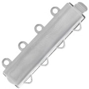 Chiusura 4 file motivo foglie mm. 9x25 rodiato