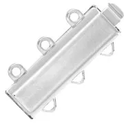 Chiusura a 3 file di foglie 21x9 mm - Bronzo bianco x1