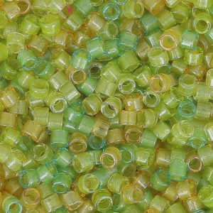 Miyuki Delica 11/0 DB0983 - Peridot Amber Lined Mix x8g