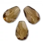 Perla a forma di pera sfaccettate 10x7 mm - Topazio affumicato x20