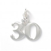 Ciondolo compleanno 30 anni con Cuore Cristal 23 mm Argento 925 x1|raw }}