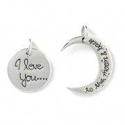 Pendente complementare I love you... to the moon 23 mm Argento 925 x1|raw }}