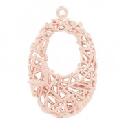 Pendente in ottone ovale con filo intrecciato 26 mm oro rosa HQ|raw }}