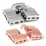 Chiusura fiore per orologio/tessitura 31x21 mm style micro pave dorato rosa