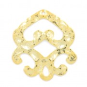 Pendente goccia martellato 40 mm dorato con oro fino x1