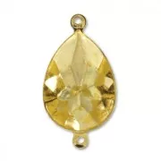 Castone da incollare PureCrystal 4320 pera mm. 14x10 2 anelli dorato