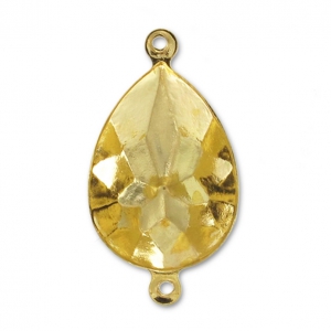 Castone da incollare PureCrystal 4320 pera mm. 14x10 2 anelli dorato