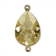 Castone da incollare PureCrystal 4320 pera mm. 14x10 2 anelli bronzo|raw }}