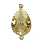 Castone da incollare PureCrystal 4320 pera mm. 14x10 2 anelli bronzo