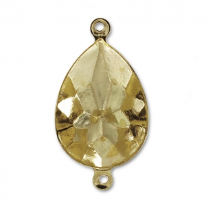 Castone da incollare PureCrystal 4320 pera mm. 14x10 2 anelli bronzo