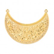Pendente distanziatore multifile mezza luna etnico 39 mm Dorato con oro fino