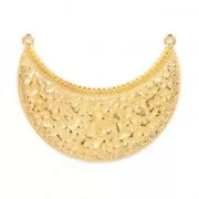 Pendente distanziatore multifile mezza luna etnico 39 mm Dorato con oro fino