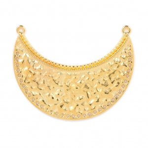 Pendente distanziatore multifile mezza luna etnico 39 mm Dorato con oro fino