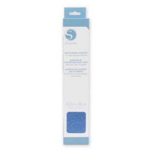 Termoadesivo per tessuti per Silhouette 30.5x91.4 cm Blu glitterato