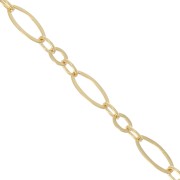 Catena maglia alternée  (1x3) 2,4 mm en Gold filled x 1 m