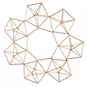 Sospensione geometrico decorativo stile Himmeli Corona 32 cm Rame