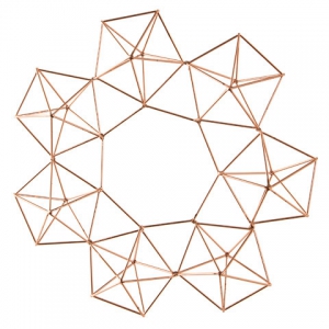 Sospensione geometrico decorativo stile Himmeli Corona 32 cm Rame