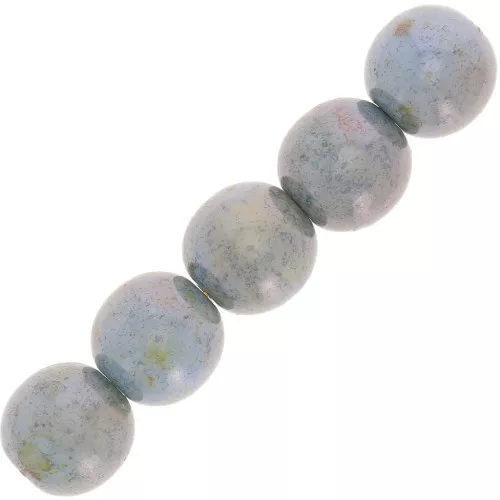 Perle tonde mm. 8 Verderame marmorizzato x20
