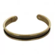 Base in ottone per bracciale Eco con bordo incurvato mm. 10 bronzo x1