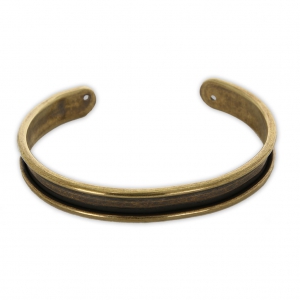 Base in ottone per bracciale Eco con bordo incurvato mm. 10 bronzo x1