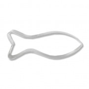Stampino piccolo in acciaio inox 48x20 mm Pesce|raw }}