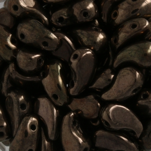 Perline di vetro 2 fori Zoliduo® Right 5x8mm Gold Bronze x20