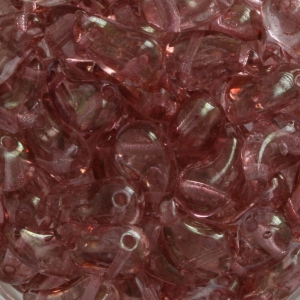 Perline di vetro 2 fori Zoliduo® Right  5x8mm Luster Rose x20