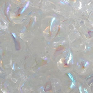 Perline di vetro 2 fori Zoliduo® Right  5x8mm Crystal AB x20