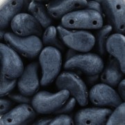 Perline di vetro 2 fori Zoliduo® Left 5x8mm Jet Hematite Mat x20|raw }}