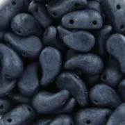 Perline di vetro 2 fori Zoliduo® Left 5x8mm Jet Hematite Mat x20