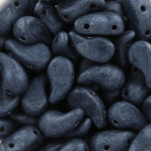 Perline di vetro 2 fori Zoliduo® Left 5x8mm Jet Hematite Mat x20