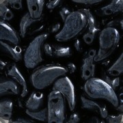 Perline di vetro 2 fori Zoliduo® Left 5x8mm Jet Hematite  x20