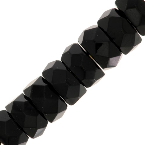 Perle rondelle sfaccettate Heishi 6x3 mm - Jet x25