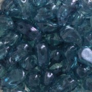 Perline di vetro 2 fori Zoliduo® Left 5x8mm Luster Tr. Blue x20