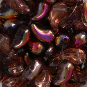 Perline di vetro 2 fori Zoliduo® Left 5x8mm Crystal Sunset x20