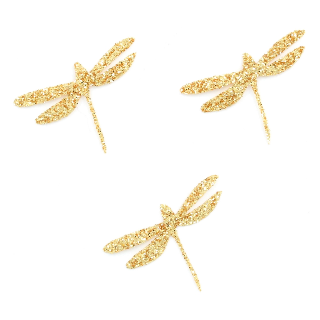 Termoadesivi Miniature Mme Mlle 28 Mm Libellule Dorato X20 Perles Co