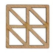 Pendente Geometrico forma quadrata mm. 40 di legno Brown x1