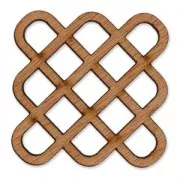 Pendente Geometrico forma quadrata mm. 45 di legno Brown x1
