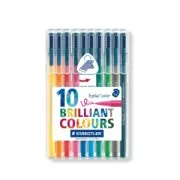 10 pennelli Triplus Fineliner di 1  mm - STAEDTLER - Brillant Colours